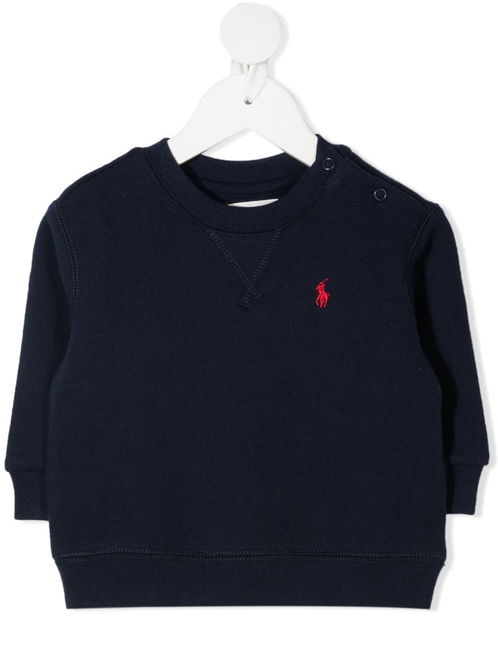 Navy blue sweatshirt for newborns with logo