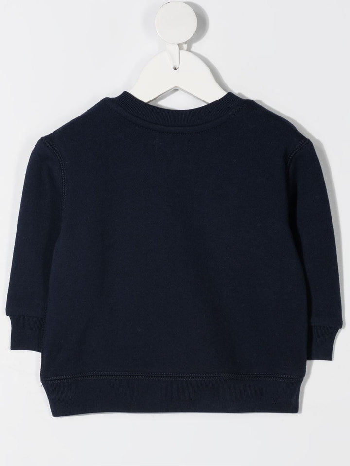 Navy blue sweatshirt for newborns with logo