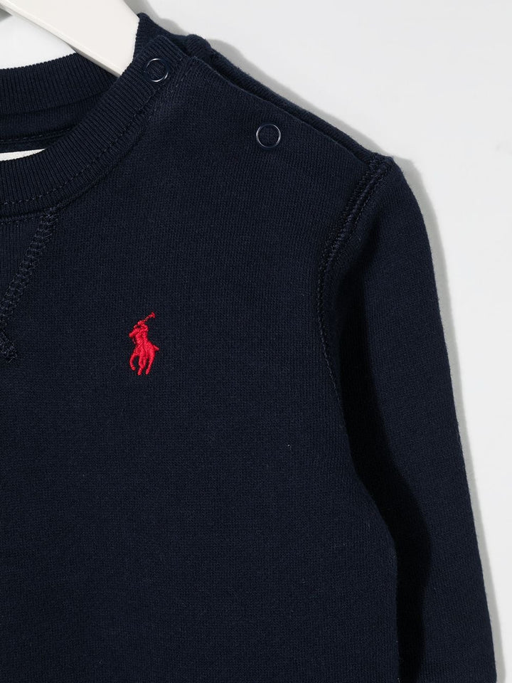 Navy blue sweatshirt for newborns with logo