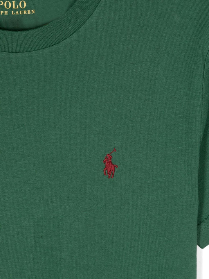 Green t-shirt for boys with logo