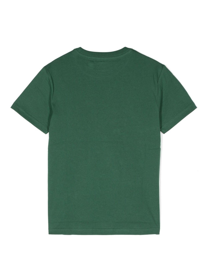 T-shirt verde per bambino con logo