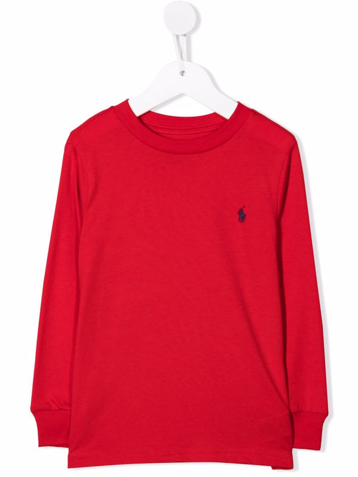 Red t-shirt for boys with logo