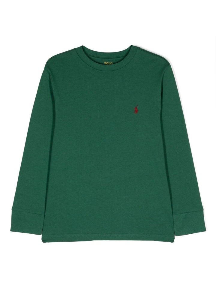 Green cotton t-shirt for boys