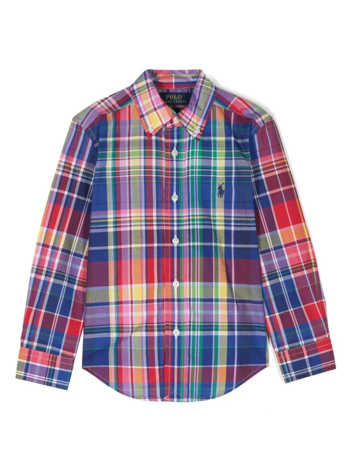 Camicia rosso/multicolore per bambino