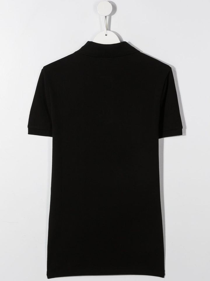 Black polo shirt for boys with logo