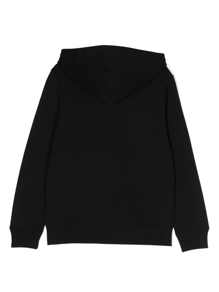 Black cotton blend sweatshirt for boys
