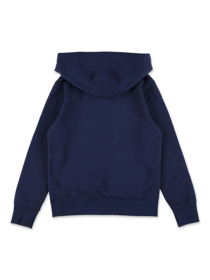 Felpa blu navy per bambino con logo