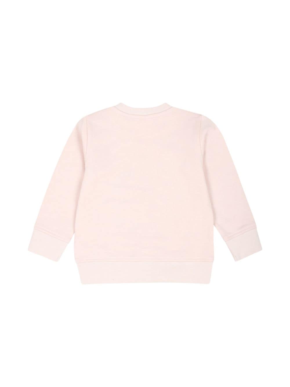 Pink sweatshirt for baby girls with logo