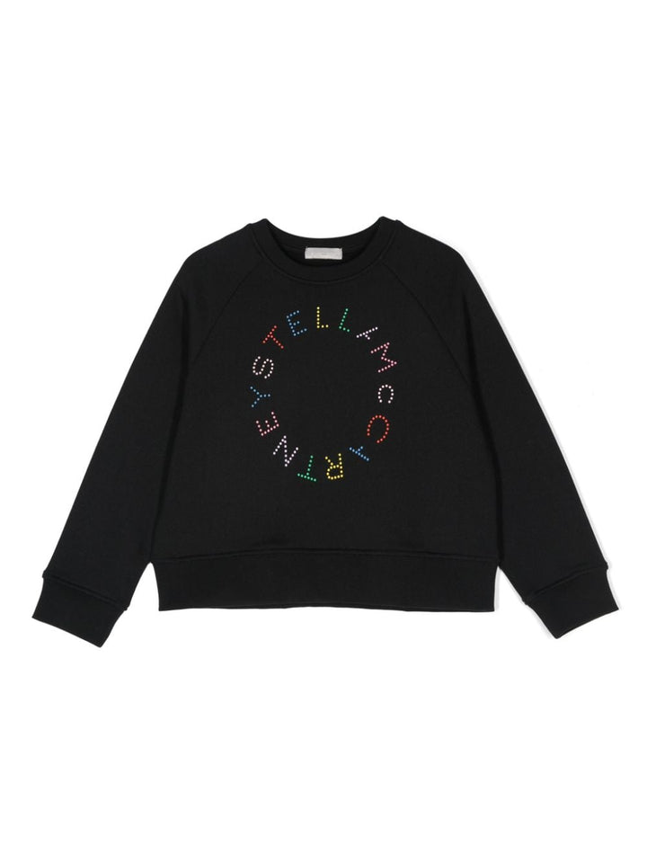 Black sweatshirt for girls with logo