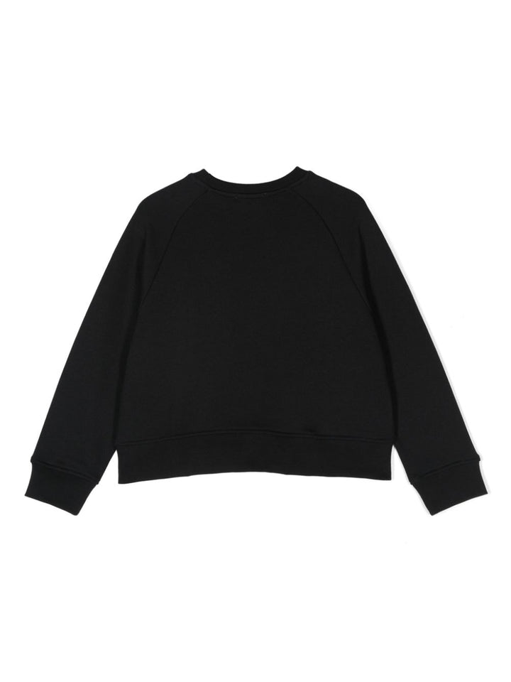 Black sweatshirt for girls with logo