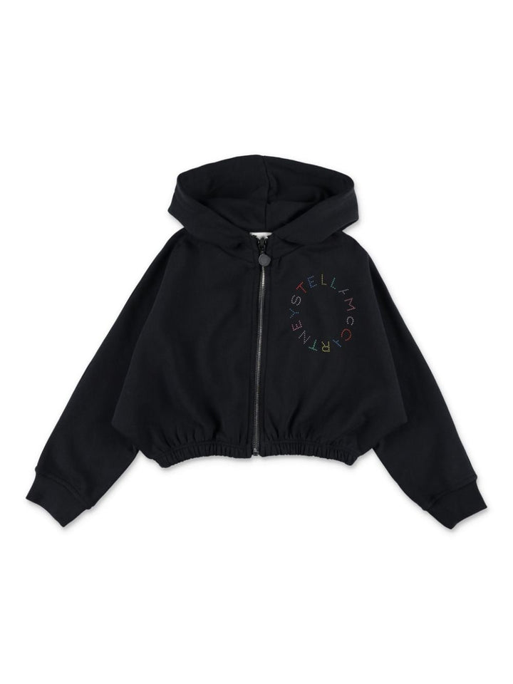 Black sweatshirt for girls with logo