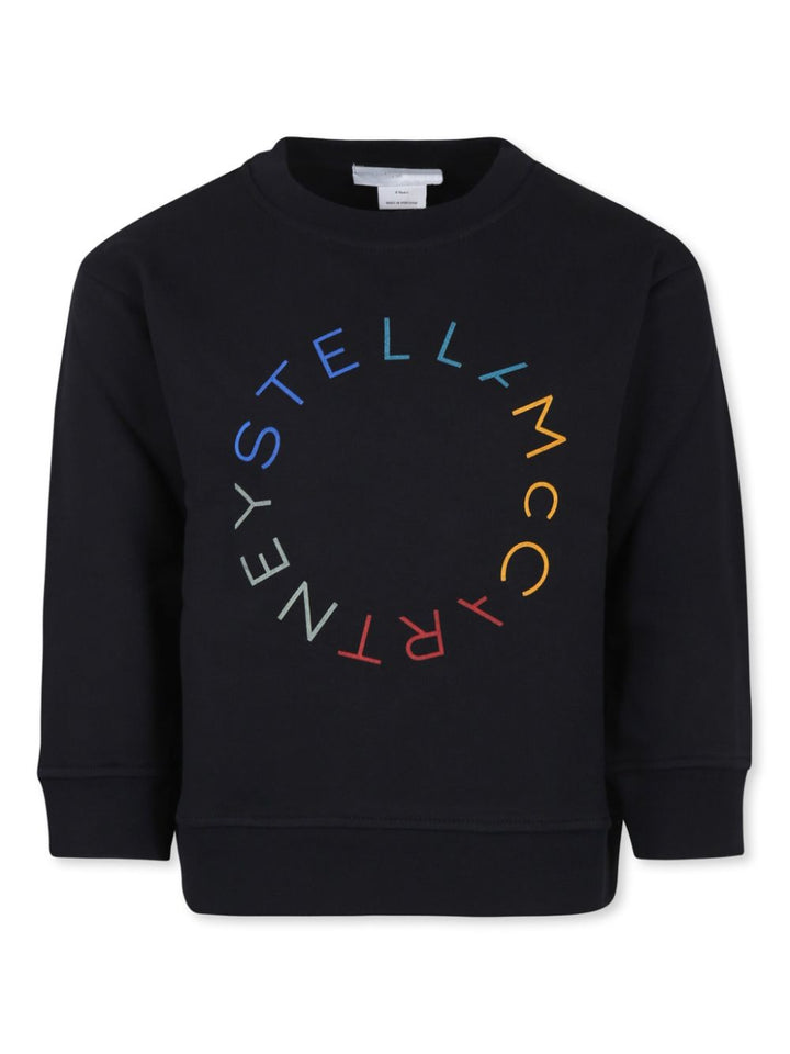 Black sweatshirt for girls with logo