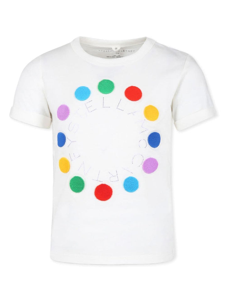 T-shirt bianca per bambina con logo