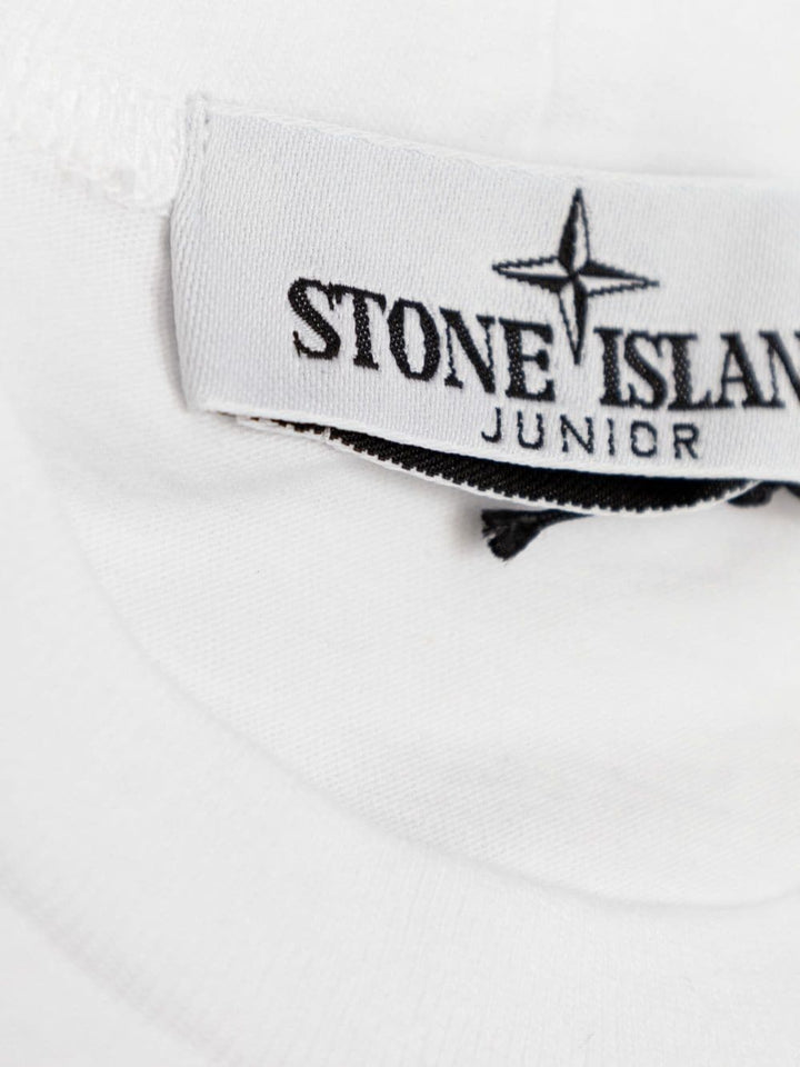 T-shirt per bambino in cotone bianca 811620147 V0001 Stone Island Kids 