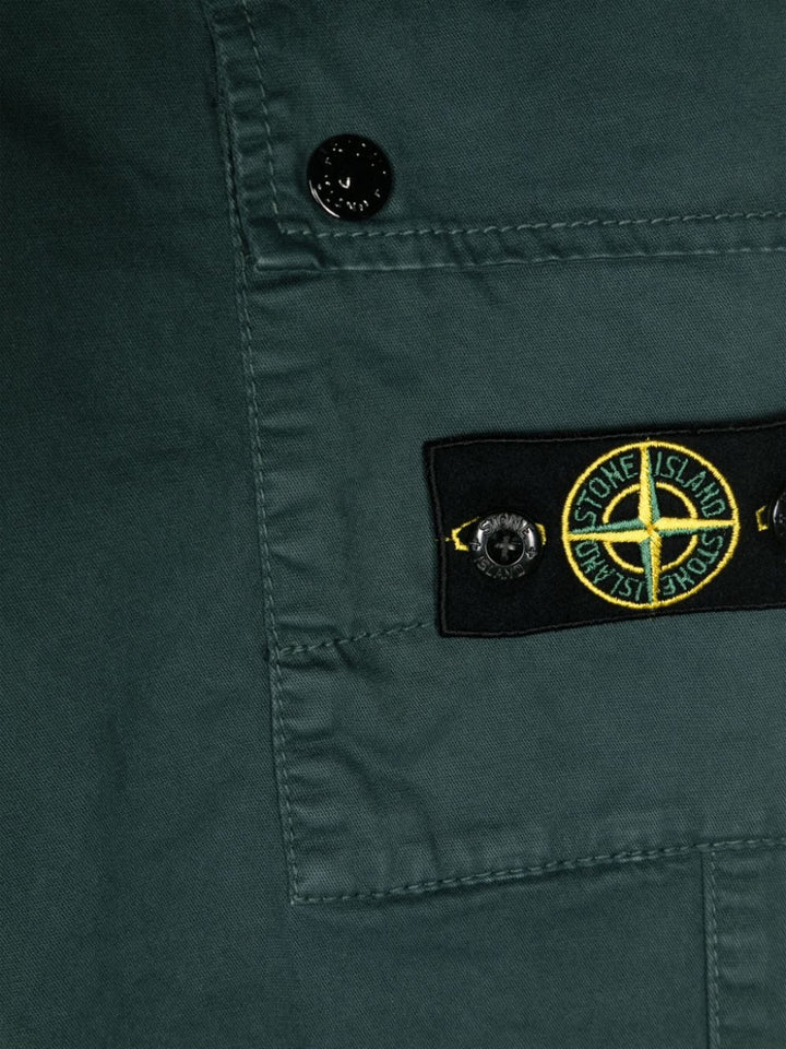 Pantalone cargo per bambino in misto cotone verde foresta 811630115 V0157 Stone Island Kids 