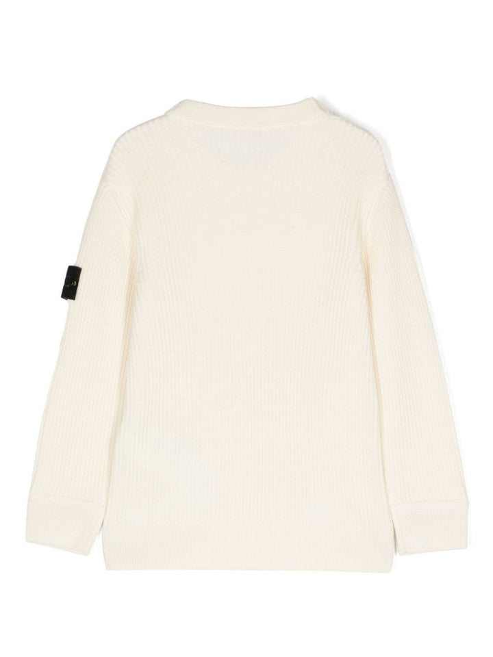 Maglione per bambino in lana bianco avorio 8116510C2 V0099 Stone Island Kids 