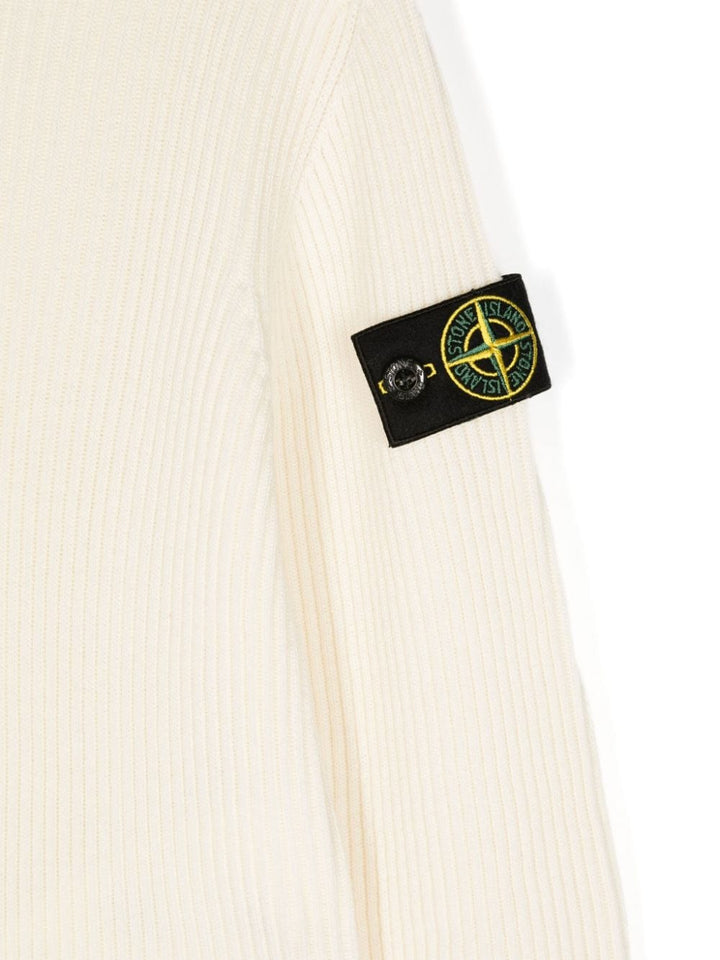 Maglione per bambino in lana bianco avorio 8116510C2 V0099 Stone Island Kids 