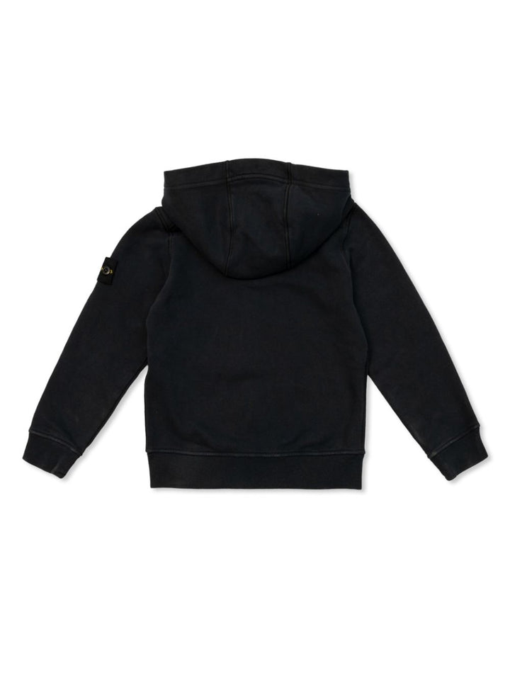 Felpa per bambino in cotone nera 811660720 V0020 Stone Island Kids 