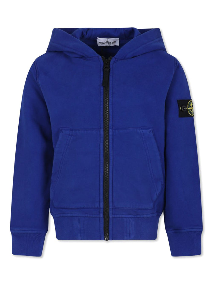 Felpa per bambino in cotone bluette 811660720 V0022 Stone Island Kids 
