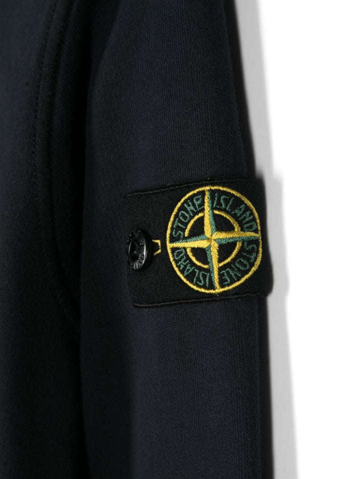 Felpa per bambino in cotone blu navy 811661320 V0020 Stone Island Kids 