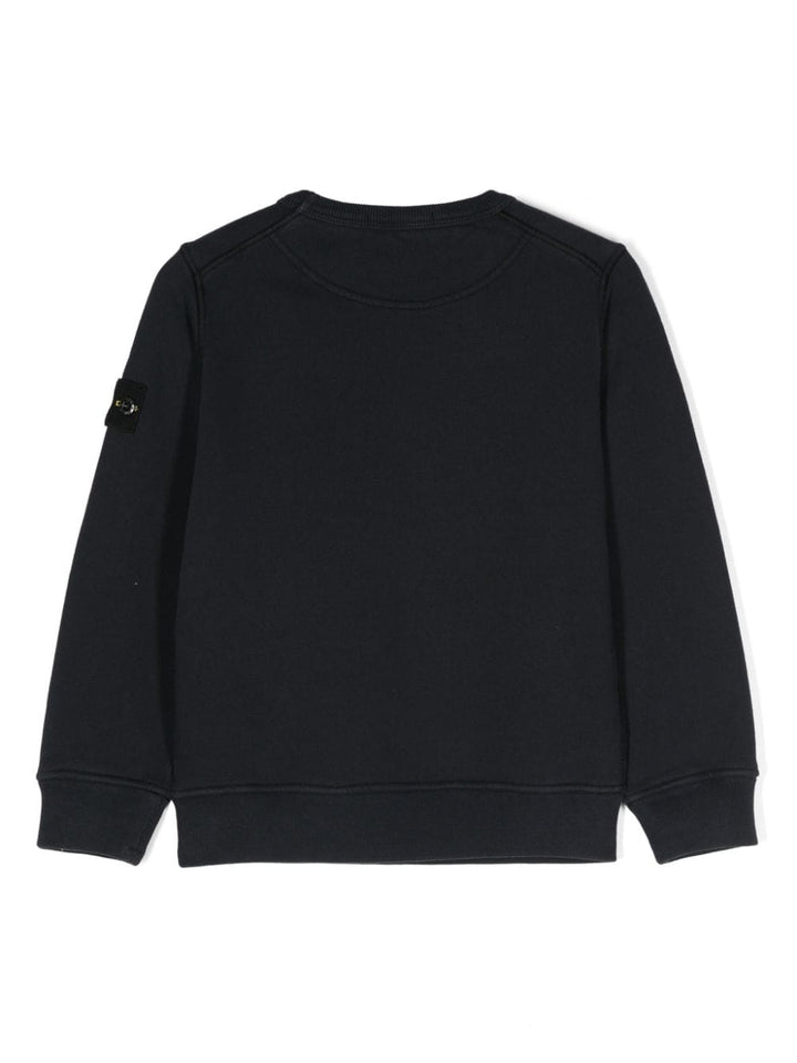 Felpa per bambino in cotone blu navy 811661320 V0020 Stone Island Kids 