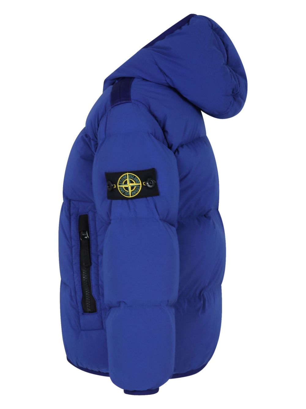 Blue nylon padded jacket for children