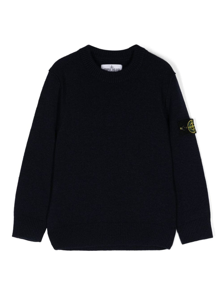Navy blue cotton sweater for boys