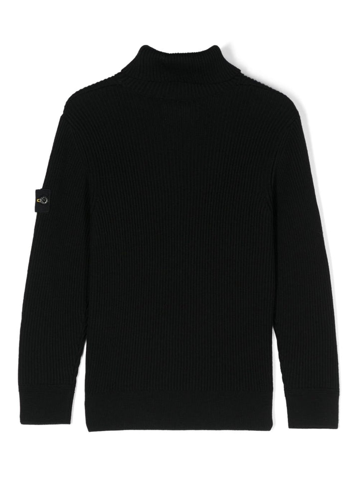 Black wool sweater for children