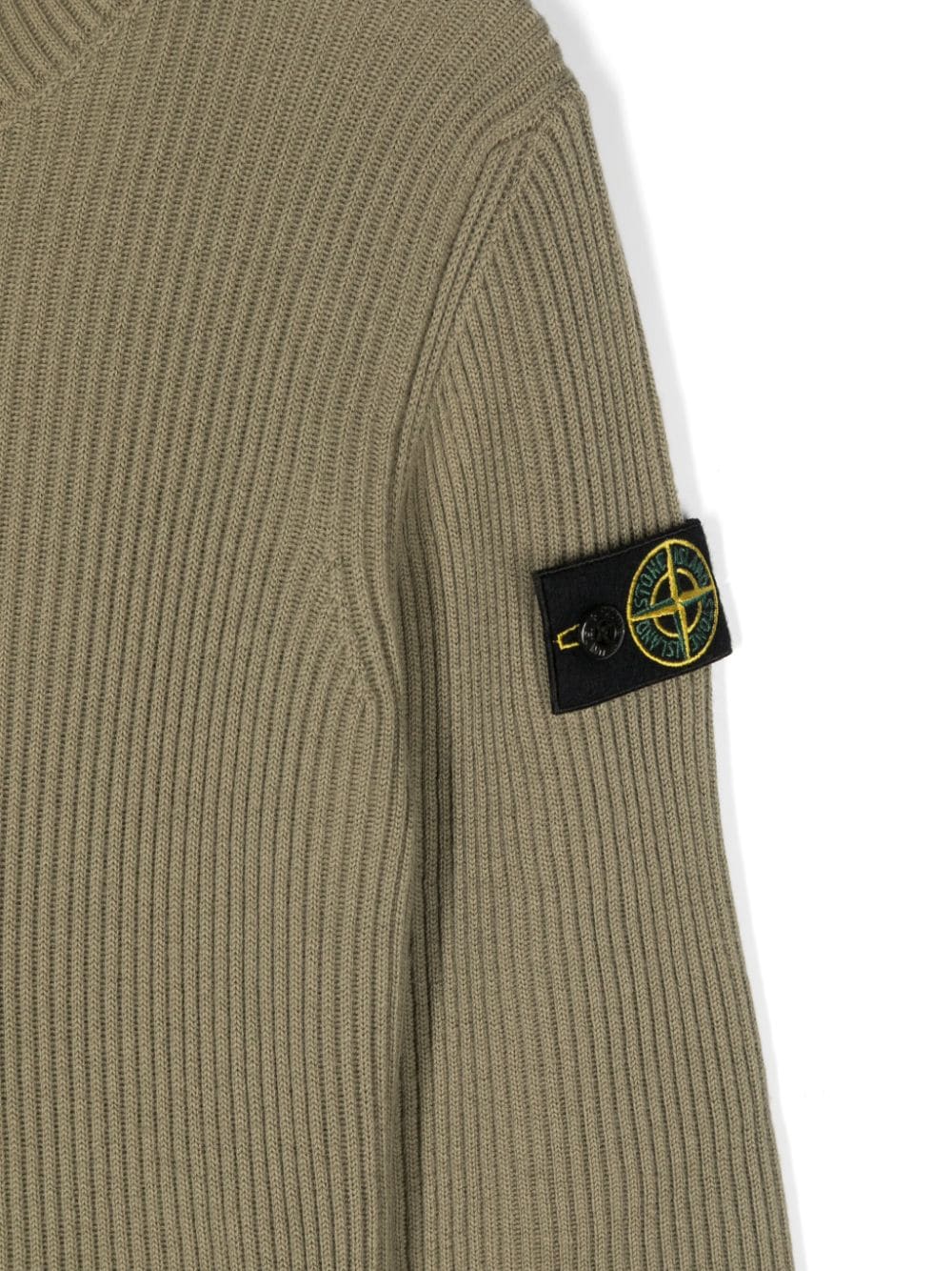 Green sweater for boys with logo