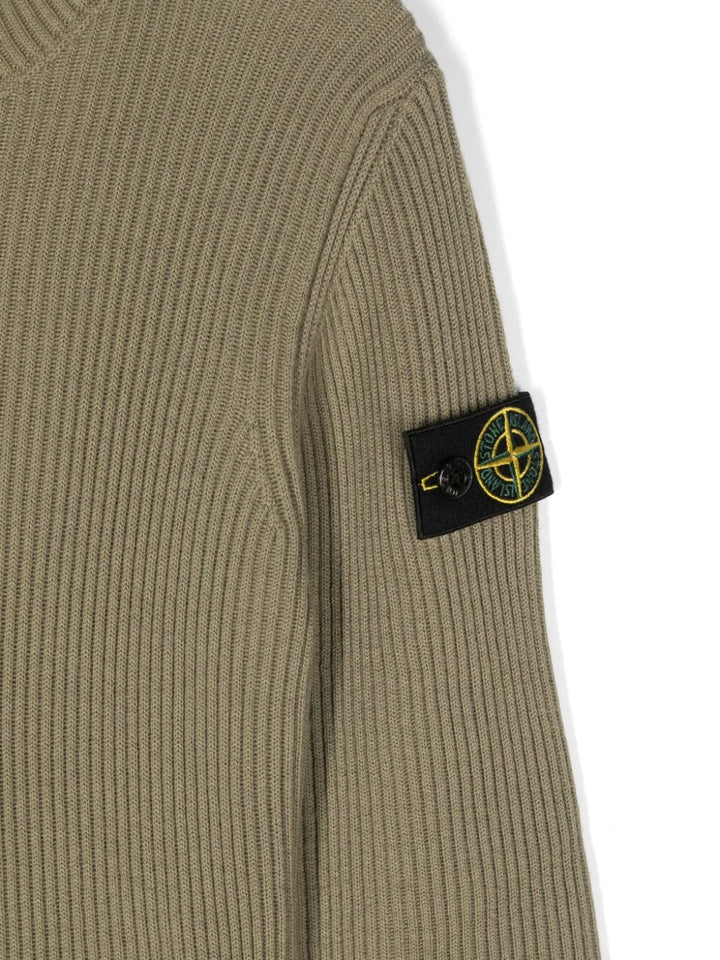 Maglione verde per bambino con logo