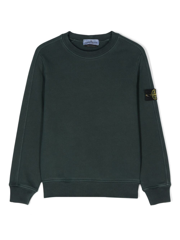 Dark green sweatshirt for kids with logo