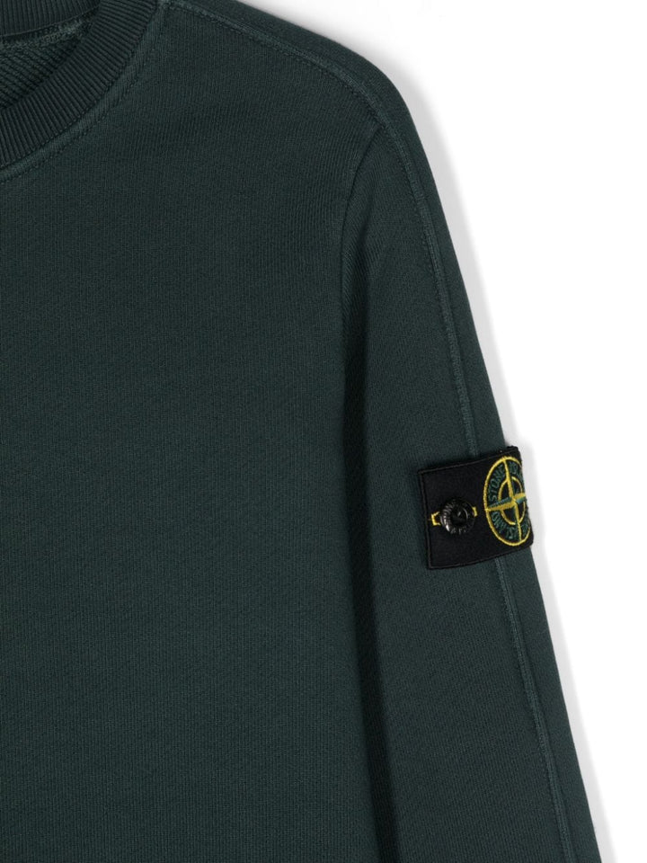 Dark green sweatshirt for kids with logo