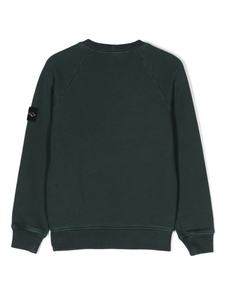 Dark green sweatshirt for kids with logo