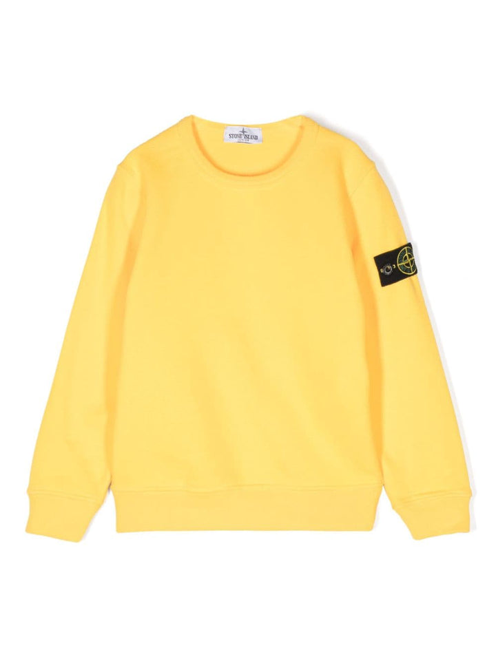 Yellow cotton sweatshirt for children