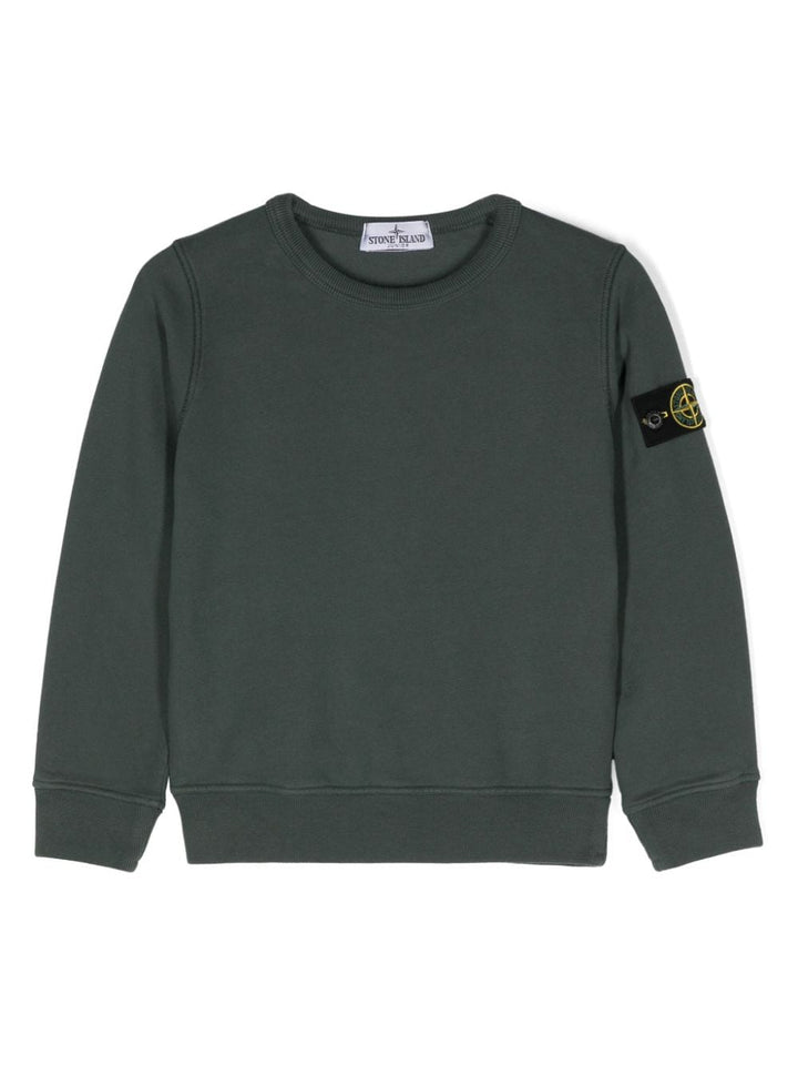 Green cotton sweatshirt for boys