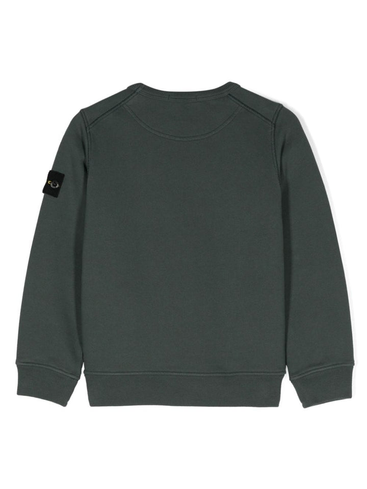 Green cotton sweatshirt for boys