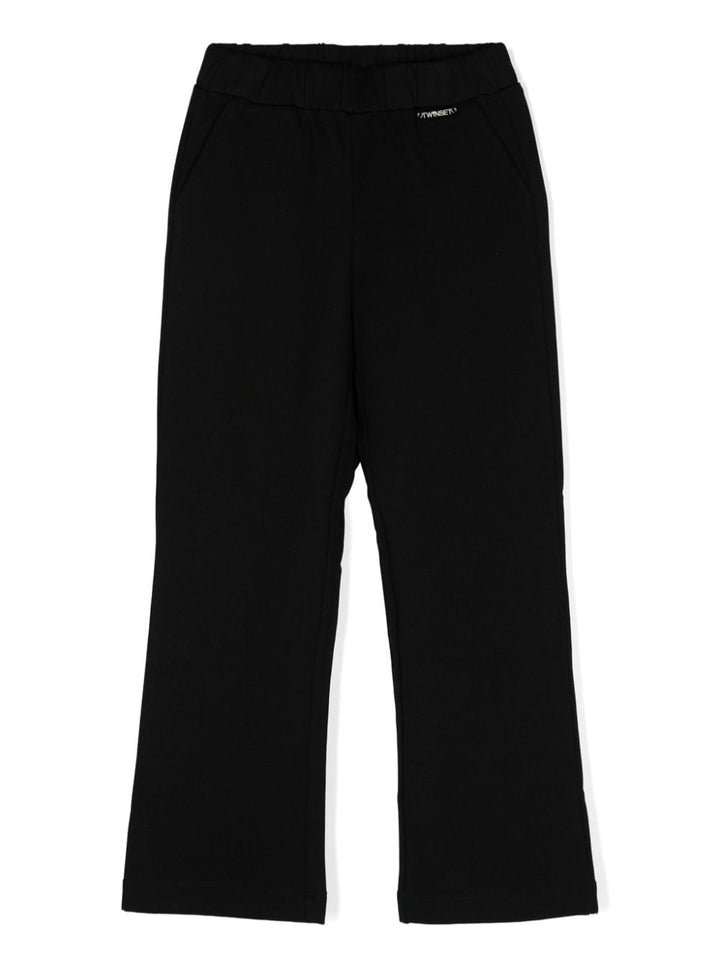 Pantalone per bambina in cotone nero 242GJ2047 00006 Twin Set 