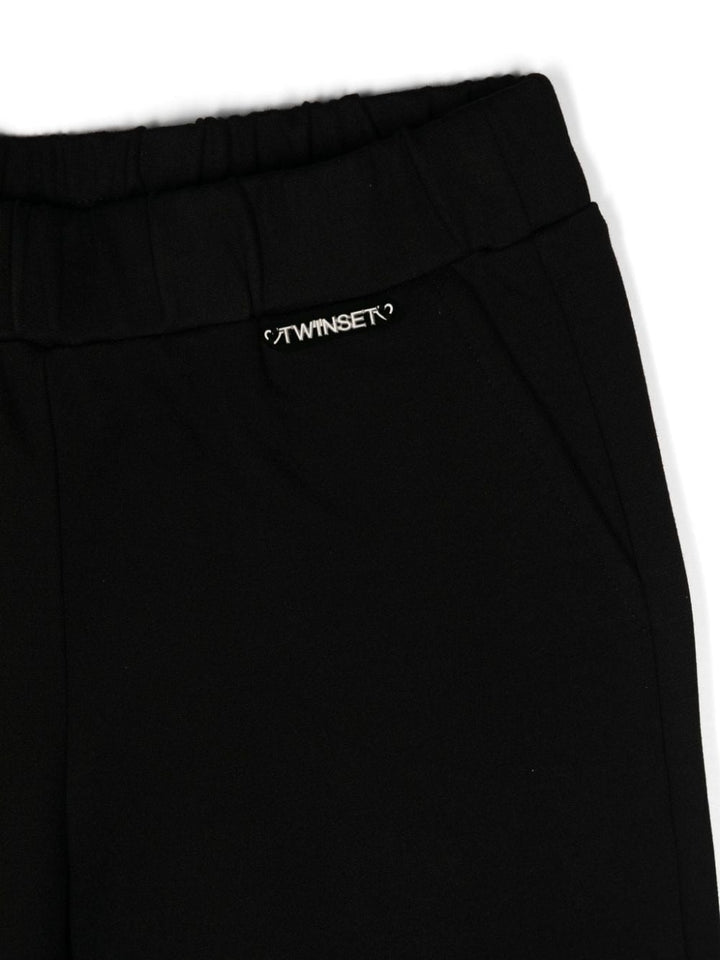 Pantalone per bambina in cotone nero 242GJ2047 00006 Twin Set 