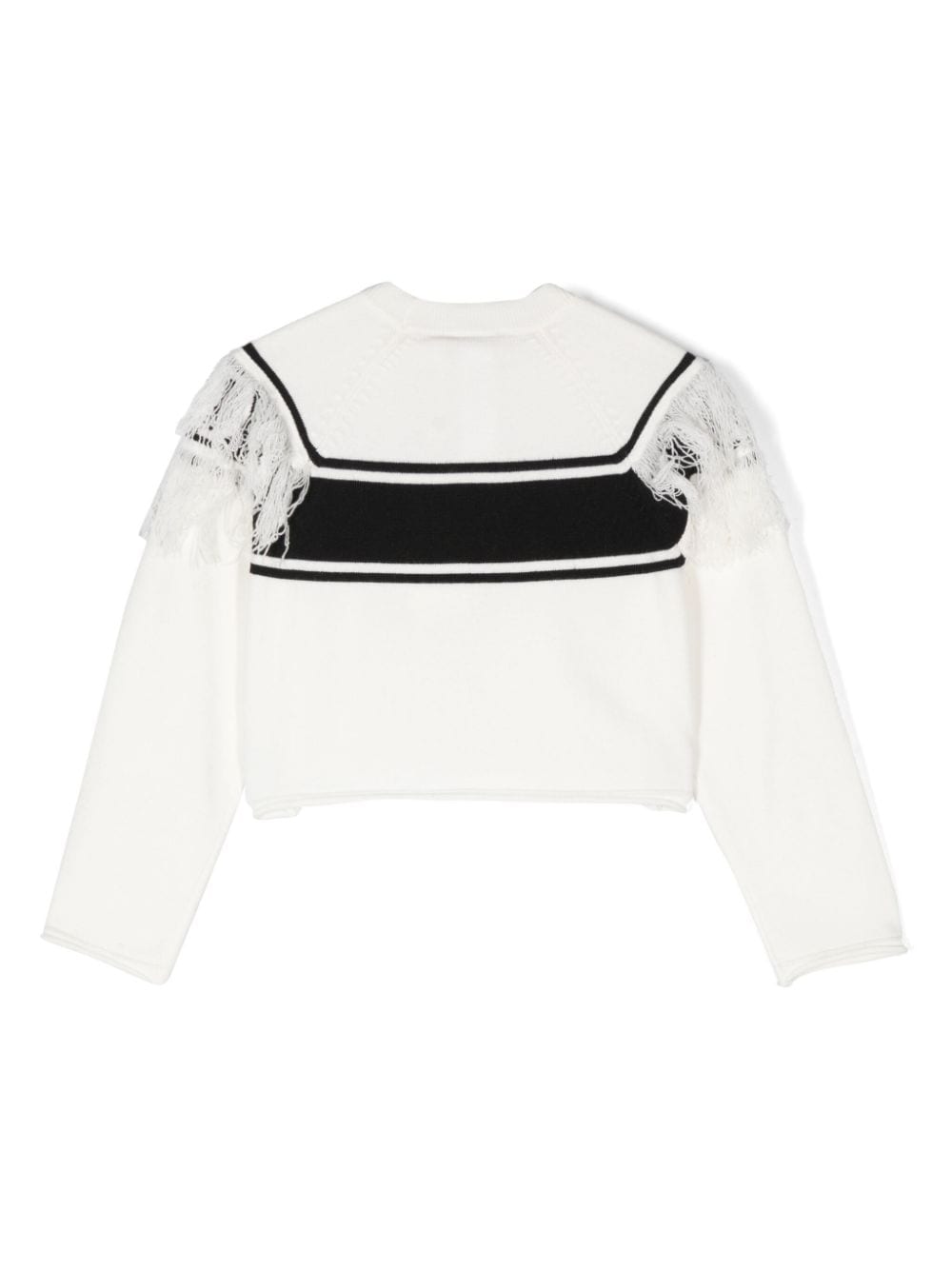 Maglione bianco per bambina con logo 242GJ3163 02722 Twin Set 