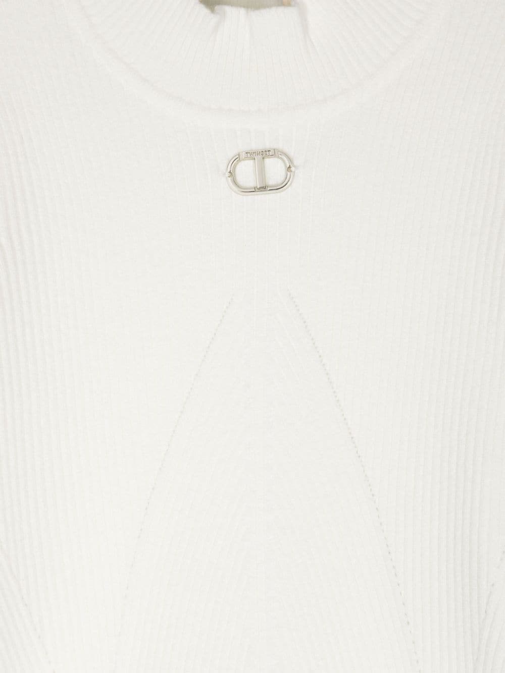 Maglione per bambina in cotone bianco 242GJ3190 00526 Twin Set 