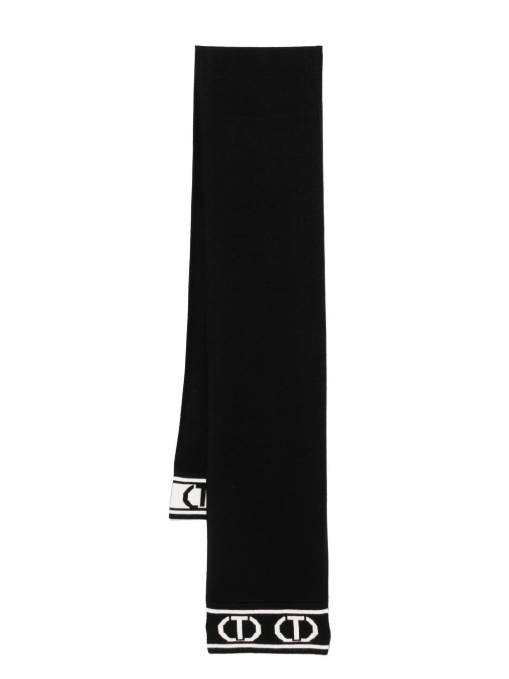 Sciarpa nera per bambina con logo 242GJ501F 02714 Twin Set 