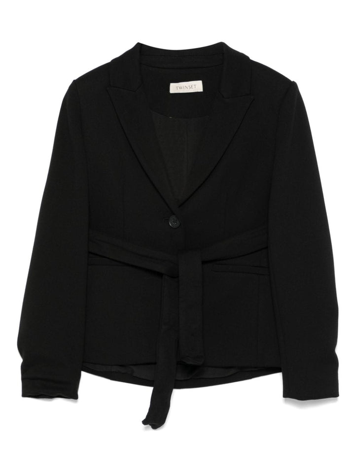 Black blazer for girls with logo