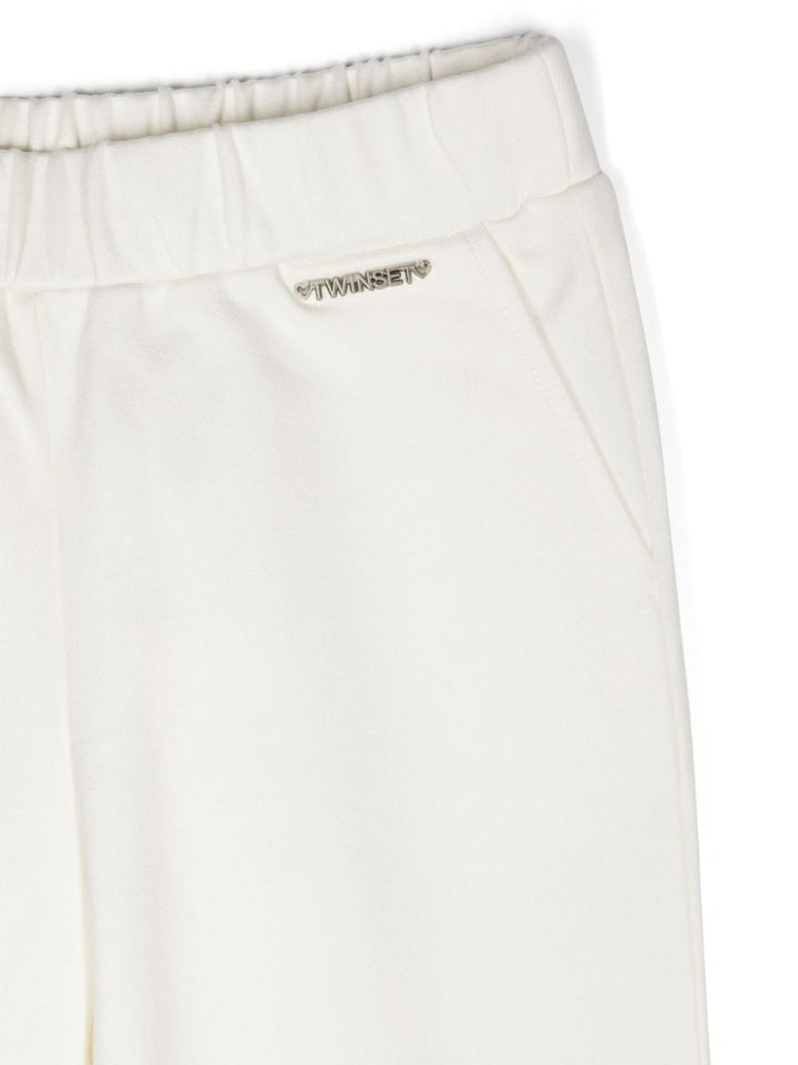 White cotton trousers for girls