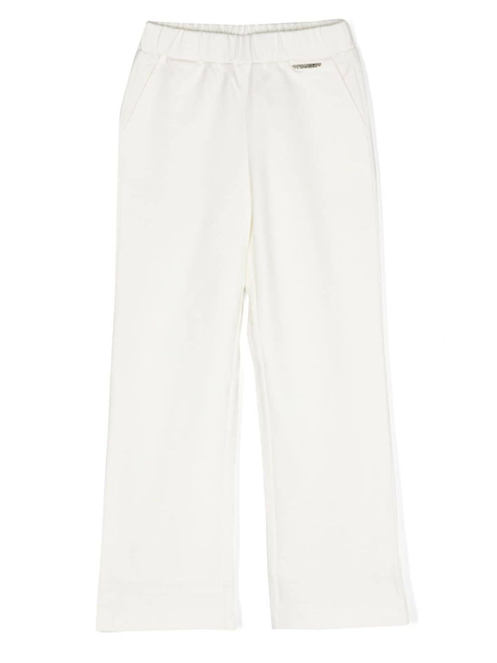 White cotton trousers for girls