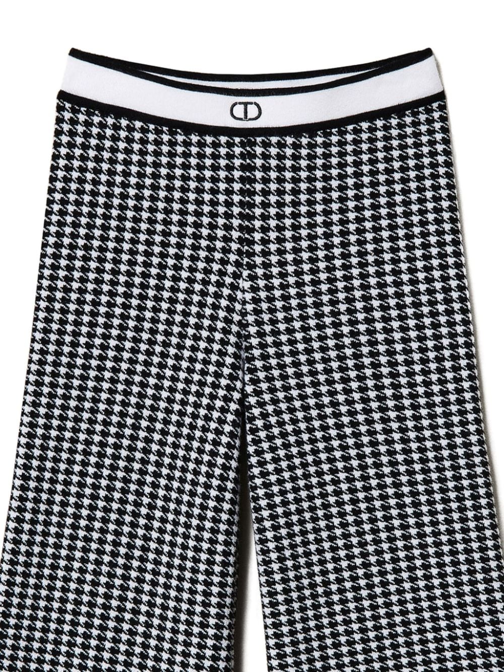 Black/white trousers for girls with logo