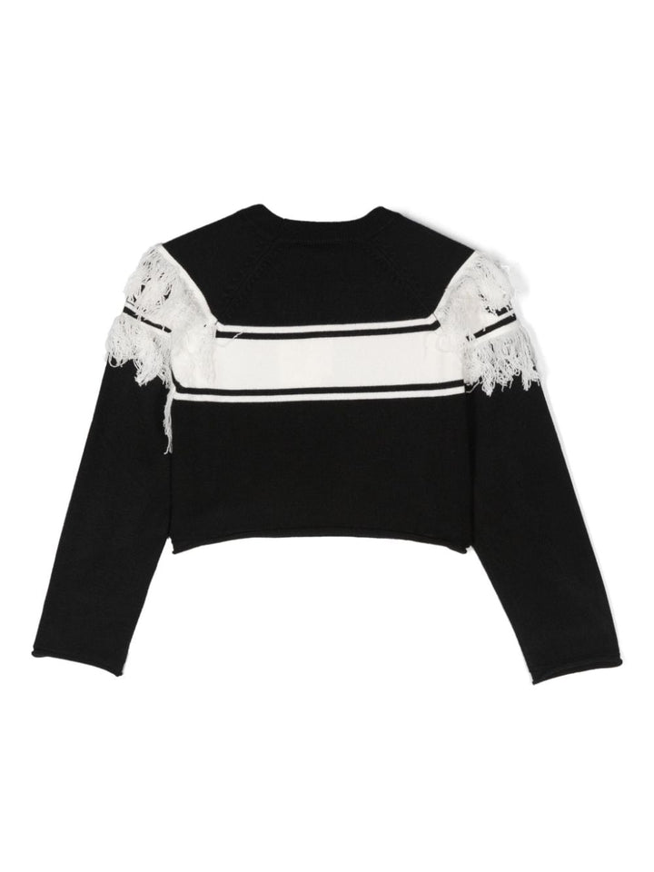 Maglione nero per bambina con logo