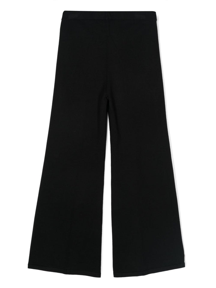 Black trousers for girls with logo