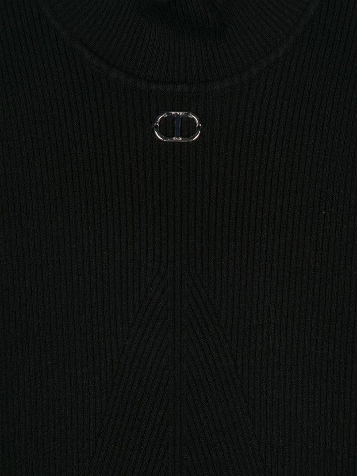 Black sweater for girls with logo