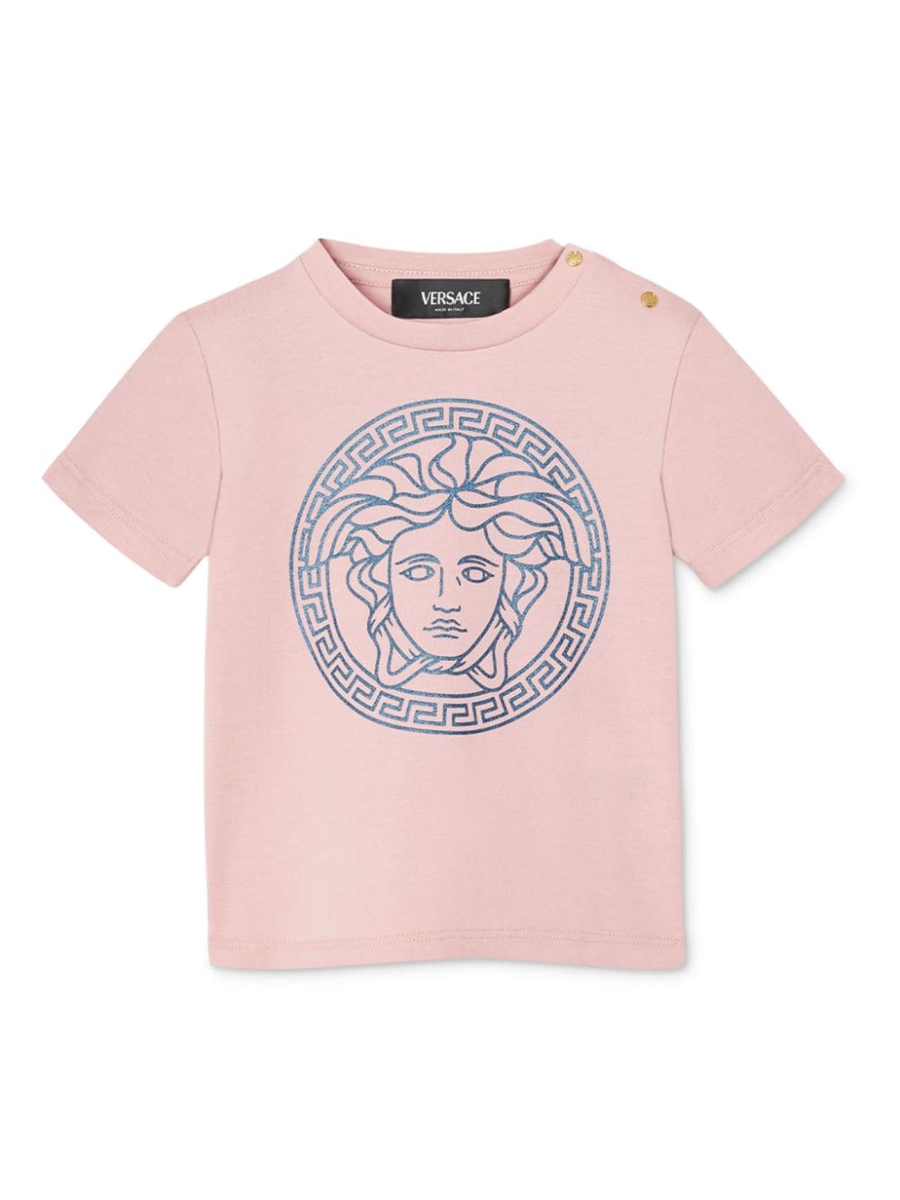 T-shirt rosa per neonata con stampa 10001021A11718 2PU20 Versace Kids 