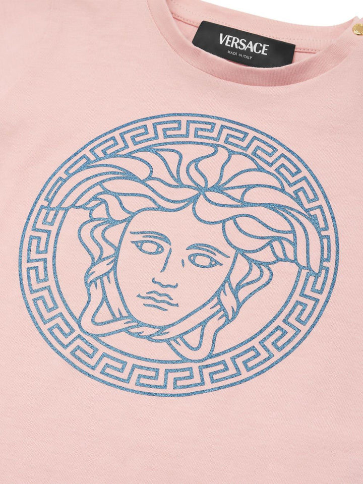 T-shirt rosa per neonata con stampa 10001021A11718 2PU20 Versace Kids 